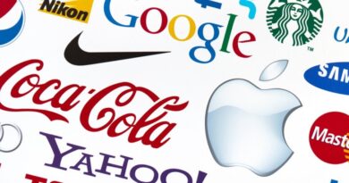 Mosaico com marcas famosas ilustrando o conceito de branding.