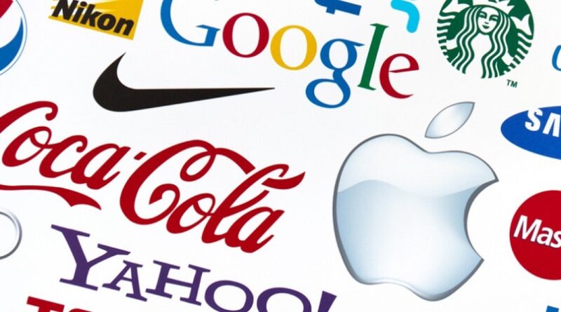 Mosaico com marcas famosas ilustrando o conceito de branding.