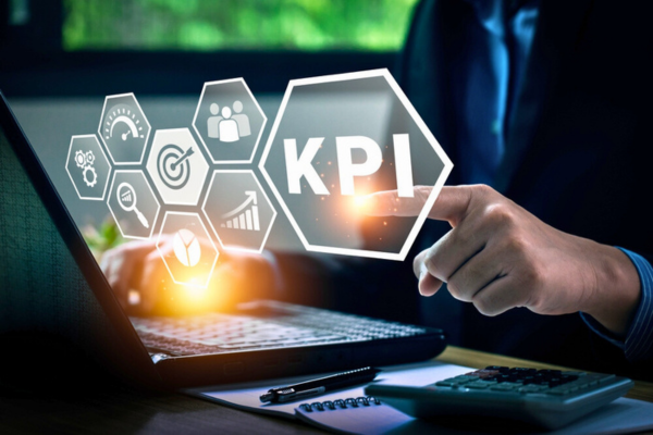 Conceito de tecnologia empresarial do indicador-chave de desempenho KPI